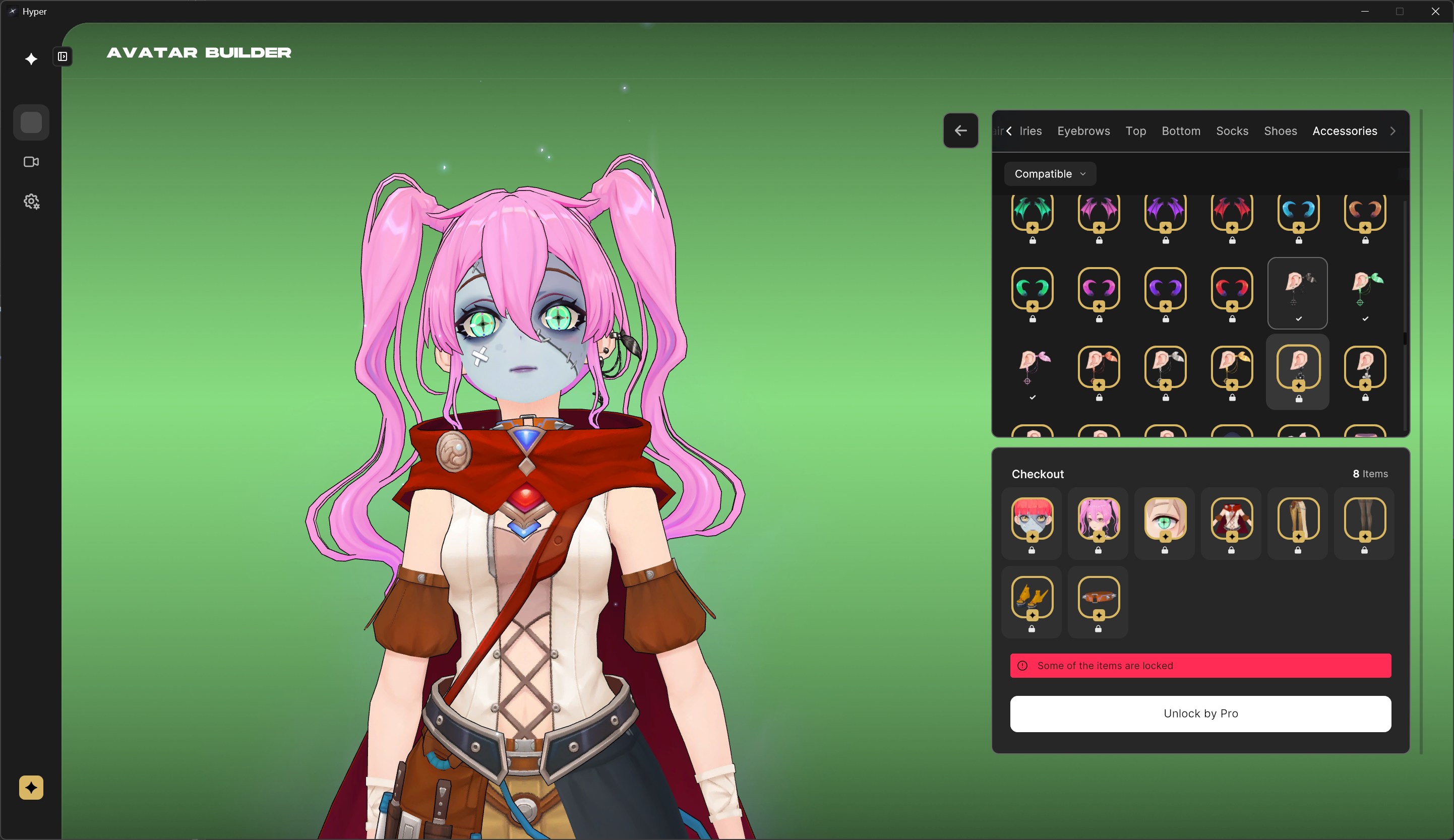 Screenshot of Warudo, a VTubing client app, used as market research